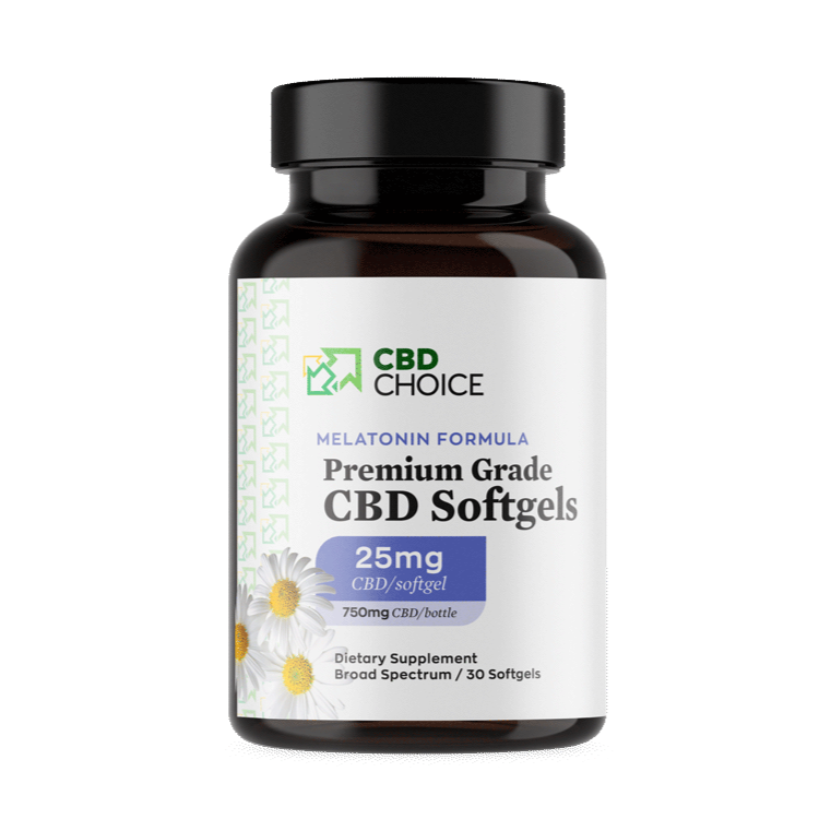 CBDChoice Softgels with Melatonin 25mg - CBD Choice in California